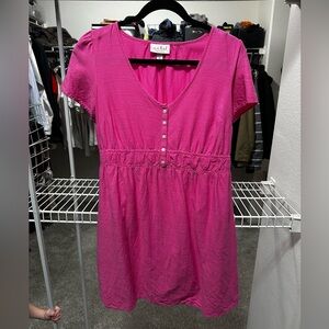 Hot pink mid maternity dress